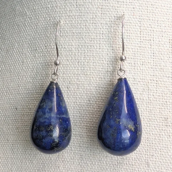 Sterling & Lapis Lazuli Earrings - Picture 6 of 11
